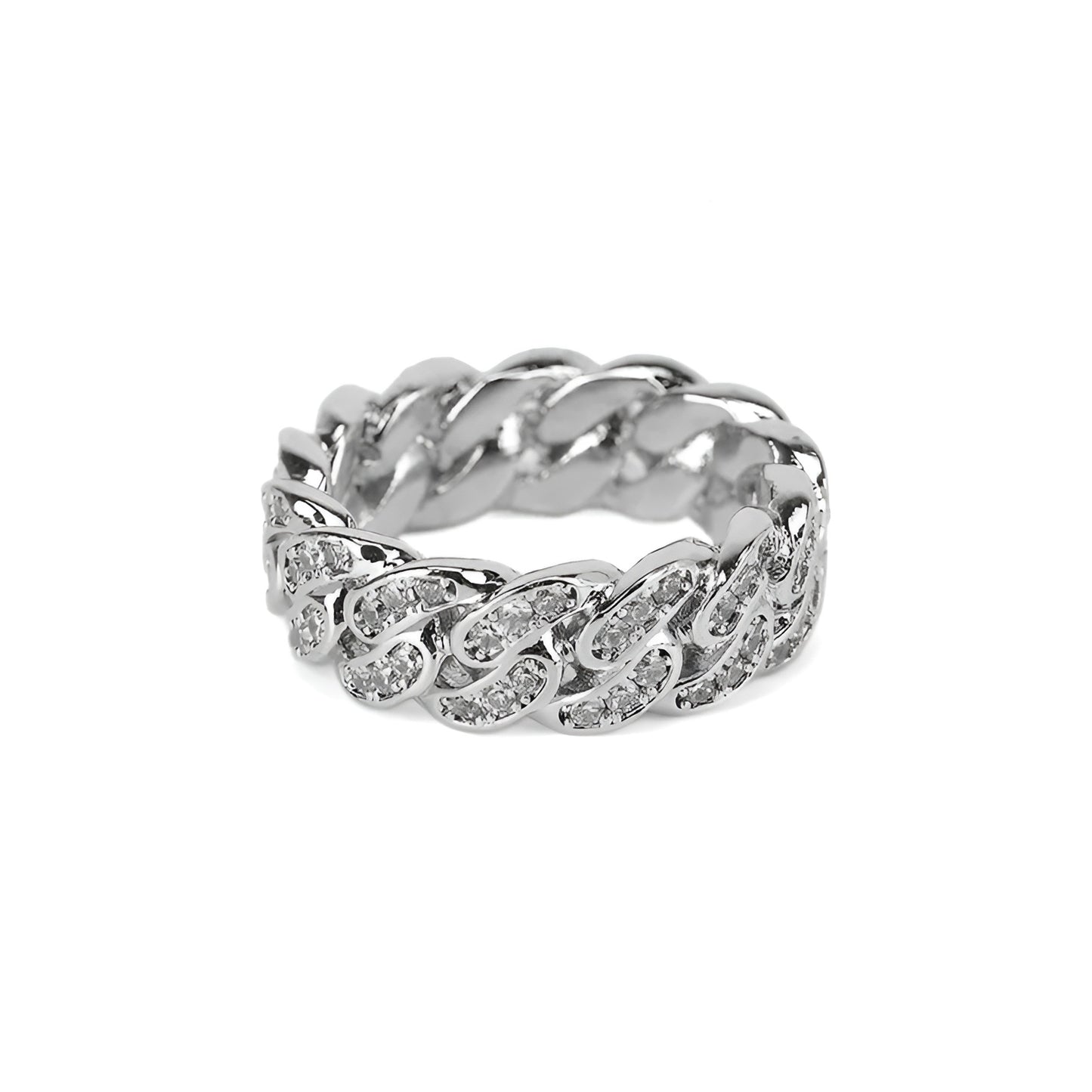 Iced out cuban ring 10mm